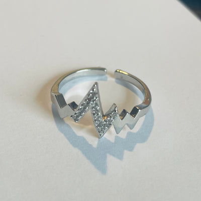 Heart Beat Silver Ring