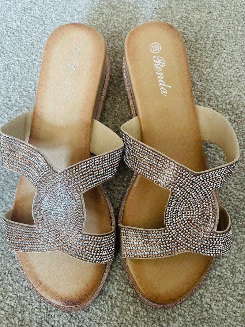 Florento Sparkle Sandal Champagne Gold