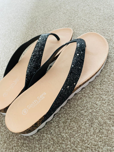 Flossie Sparkle Flip Flop Black