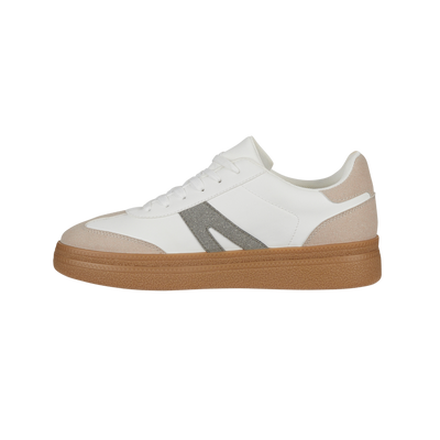 Jet White & Khaki Trainers