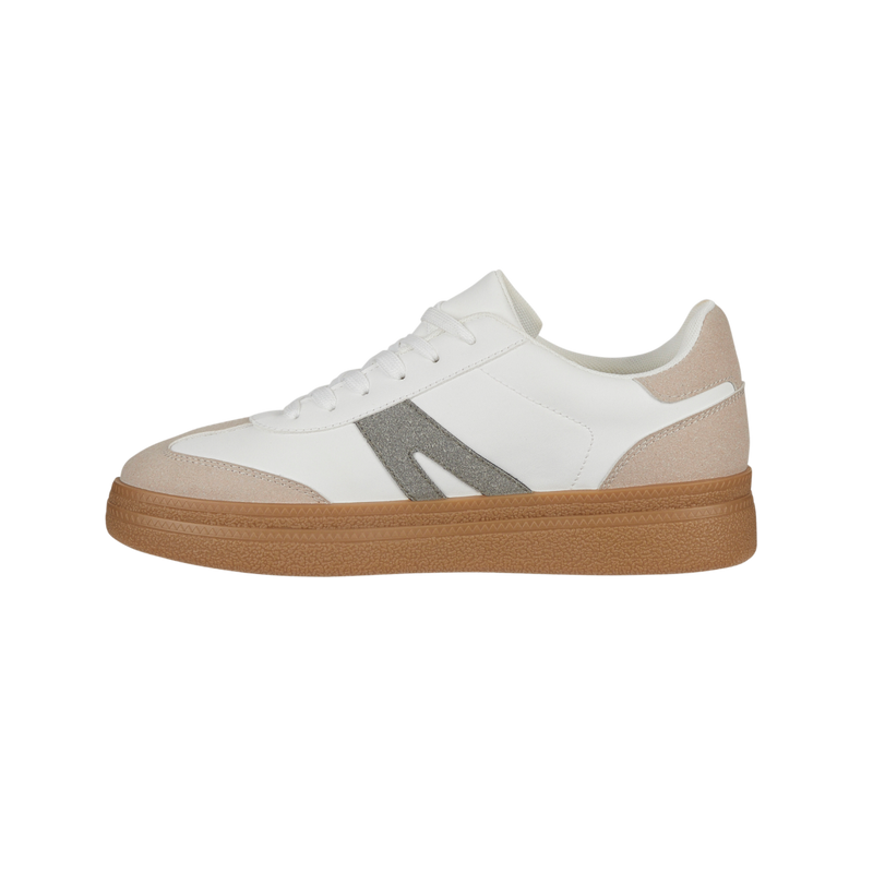 Jet White & Khaki Trainers