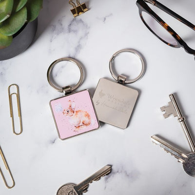 'I Spy A Butterfly' Rabbit Keyring