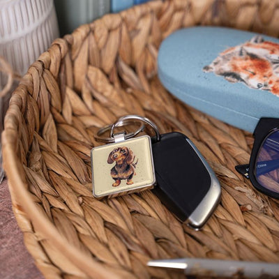 'Little One' Cream Dachshund Keyring