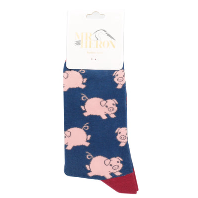 Piglets Navy Bamboo Socks