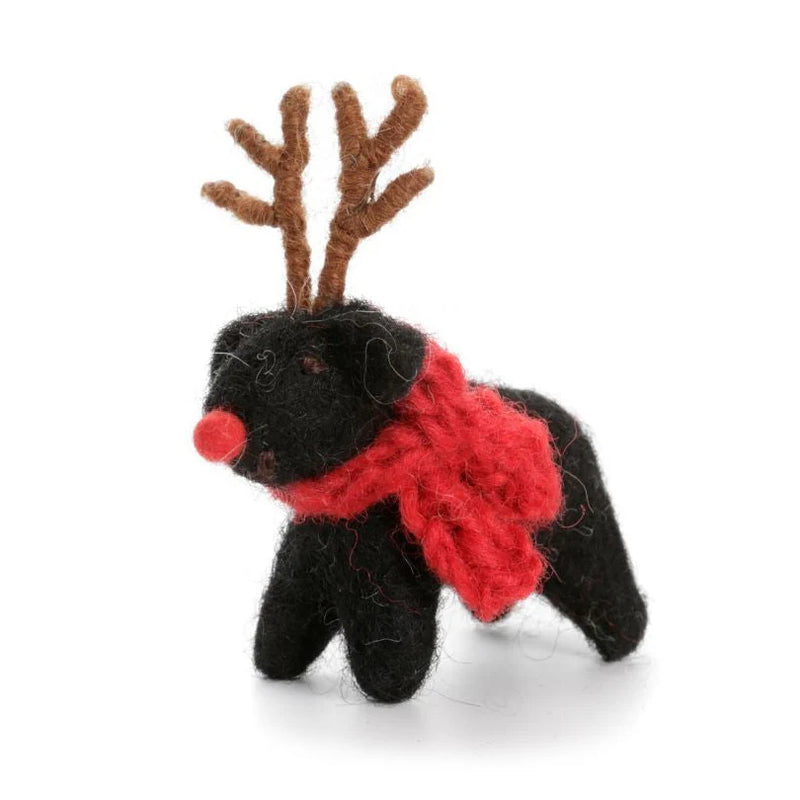 Christmas Mini Black Labrador Decoration