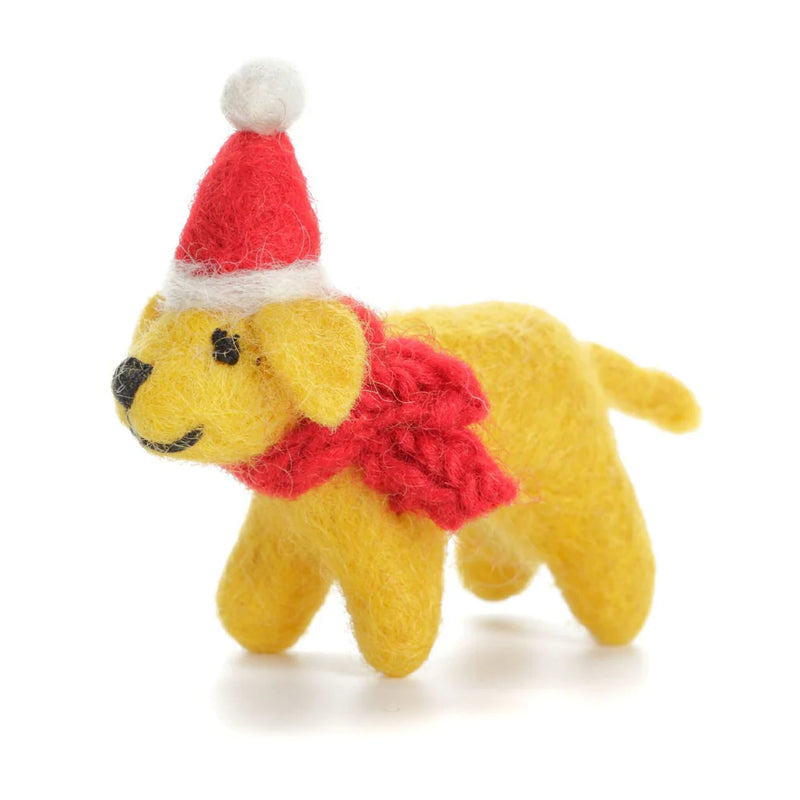 Christmas Mini Yellow Labrador Decoration