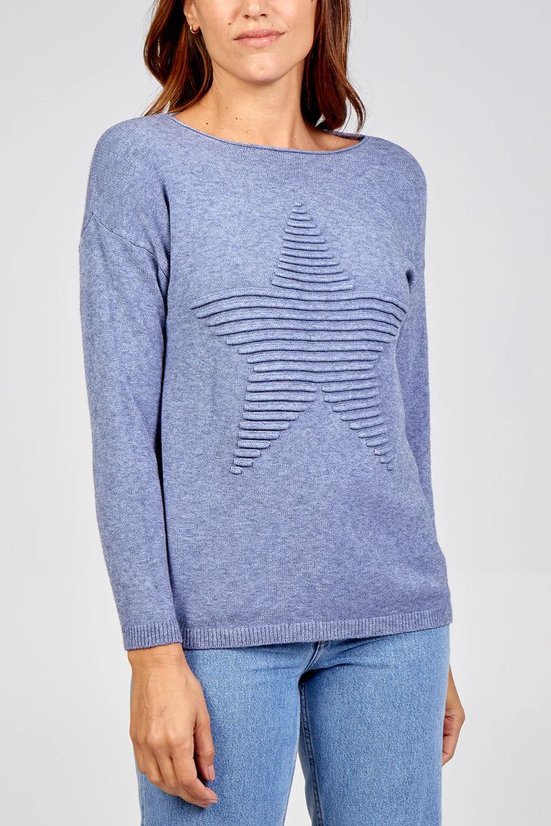 Fiona Ribbed Star Jumper - More Colours Available
