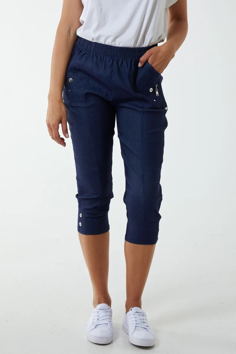Elaine Elasticated Crop Trouser - More Colours & Sizes Available