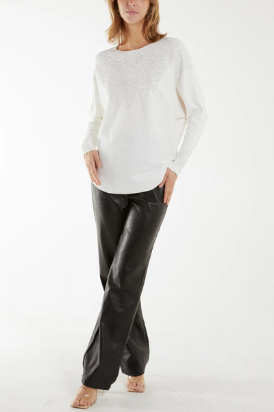 Zara Zig Zag Embellished Jumper - More Colours & Sizes Available