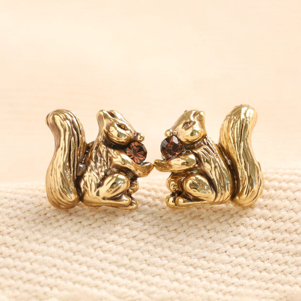 Squirrel Gold Earrings