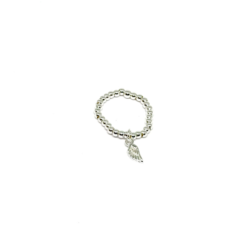 Rachel Silver Angel Wing Charm Ring