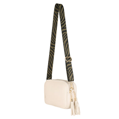 Khaki Zebra Bag Strap