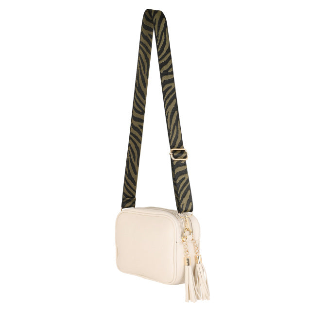 Khaki Zebra Bag Strap