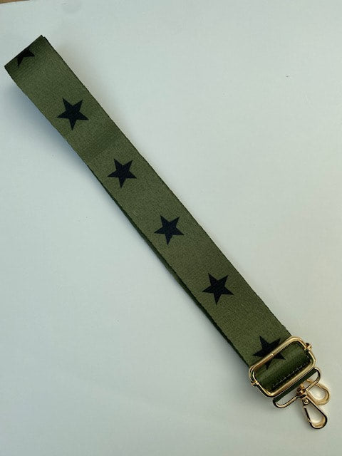 Khaki & Black Star Bag Strap