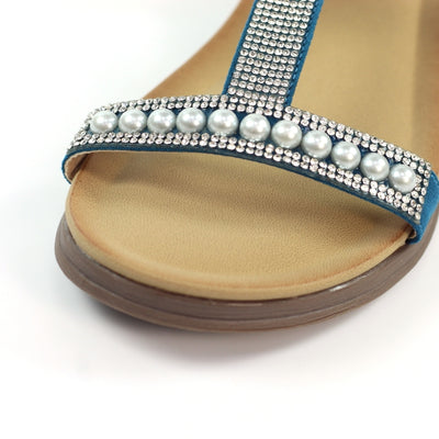 Tancy Teal Pearl Sandal