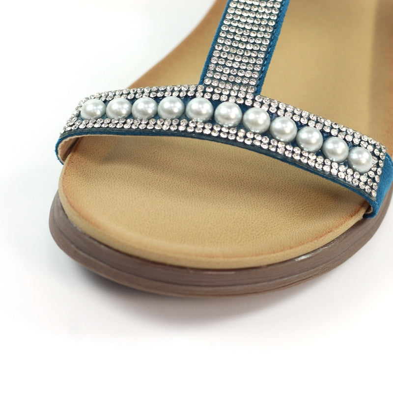 Tancy Teal Pearl Sandal