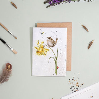'The Birds & the Bees' Wren Seed Card