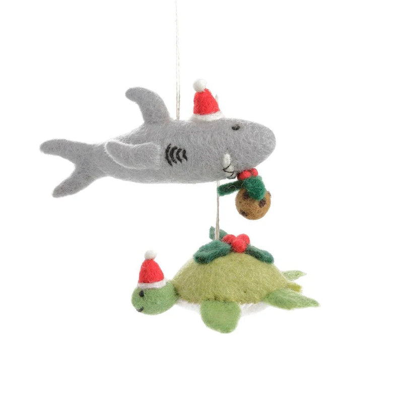 Christmas Shark & Turtle Decoration