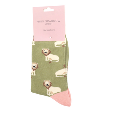 Lions Olive Bamboo Socks