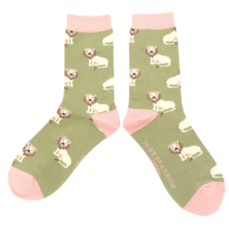 Lions Olive Bamboo Socks