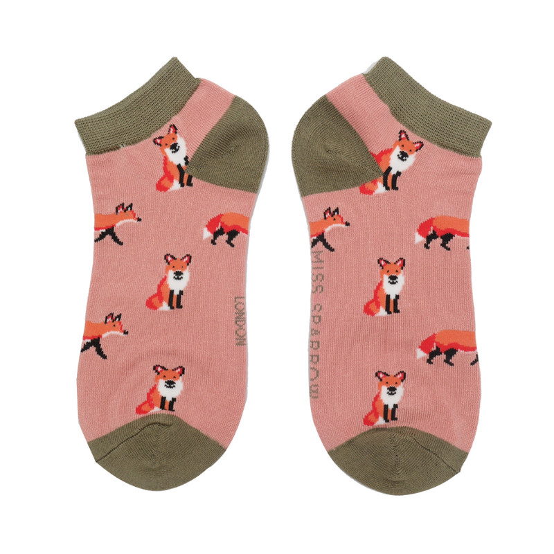 Foxes Dusky Pink Bamboo Trainer Sock