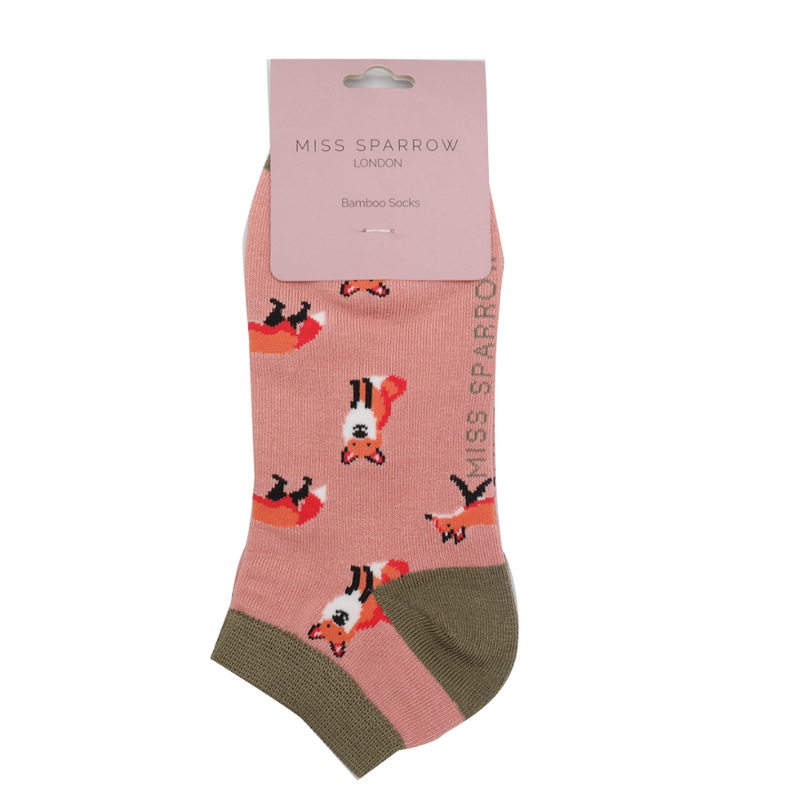 Foxes Dusky Pink Bamboo Trainer Sock