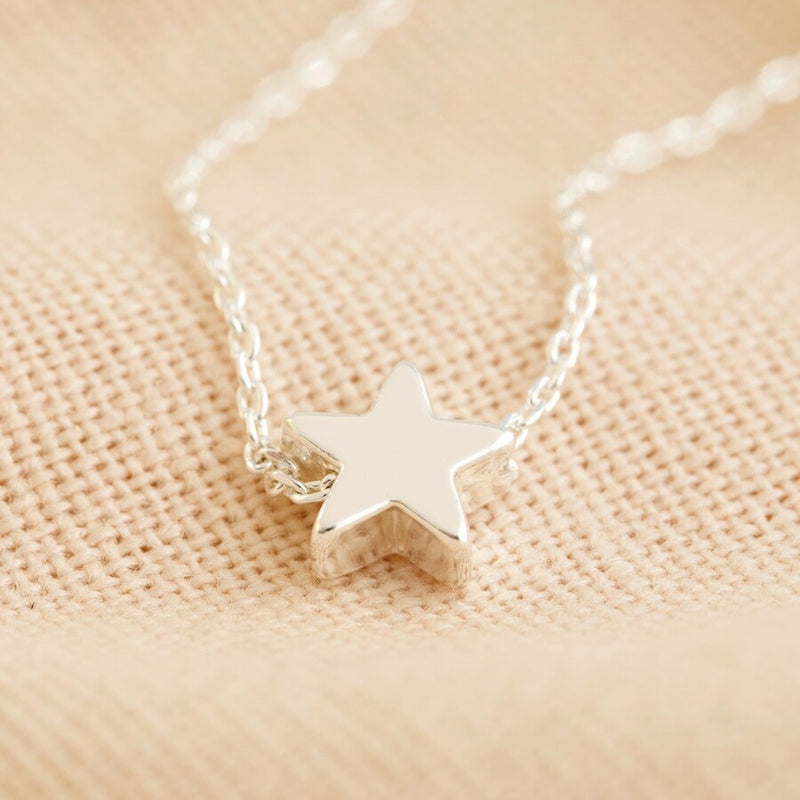 Silver Star Bead Necklace
