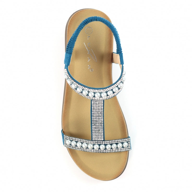 Tancy Teal Pearl Sandal
