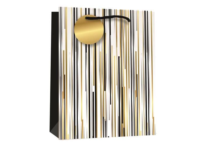 Dashes Gold Medium Gift Bag