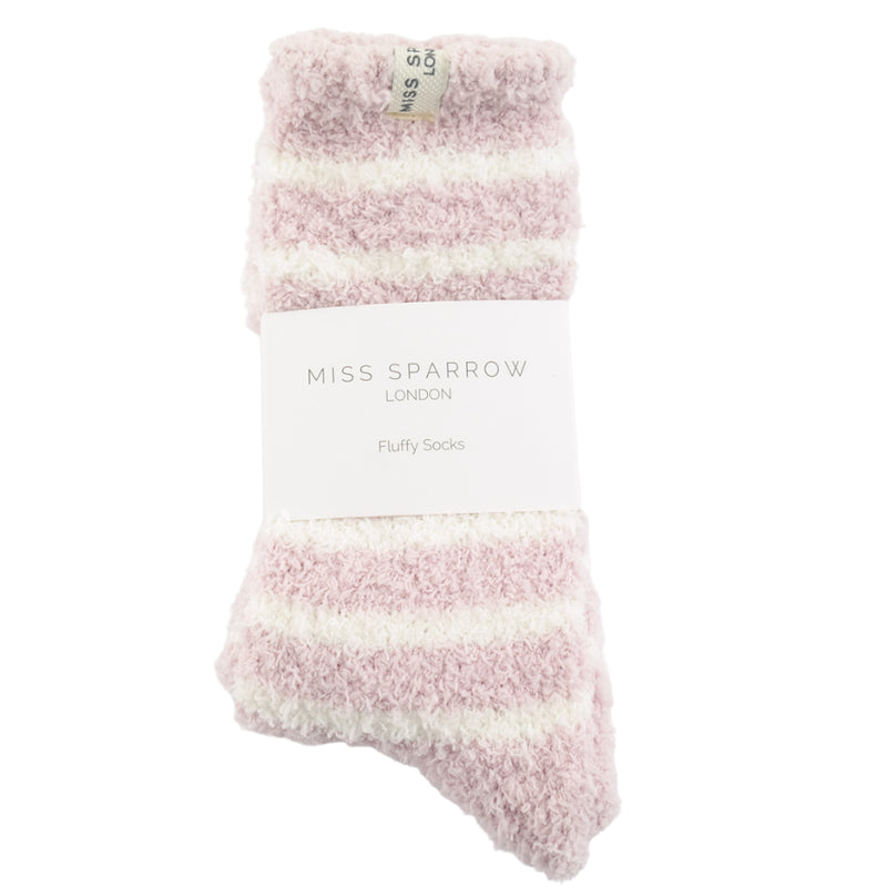 Pink Stripes Fluffy Socks