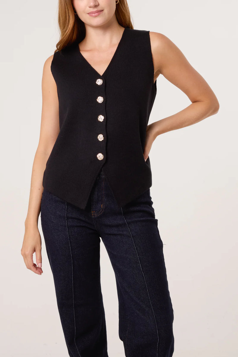 Brooke Gold Button Waistcoat - More Colours Available
