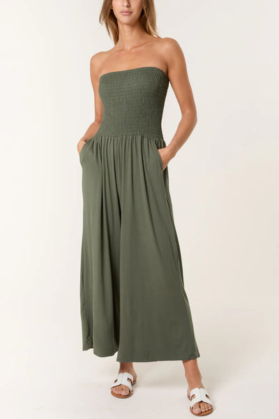 Bethany Bandeau Shirred Jumpsuit - More Colours Available