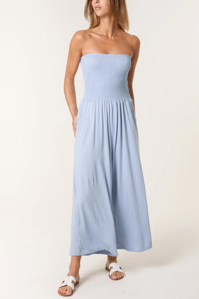 Bethany Bandeau Shirred Jumpsuit - More Colours Available