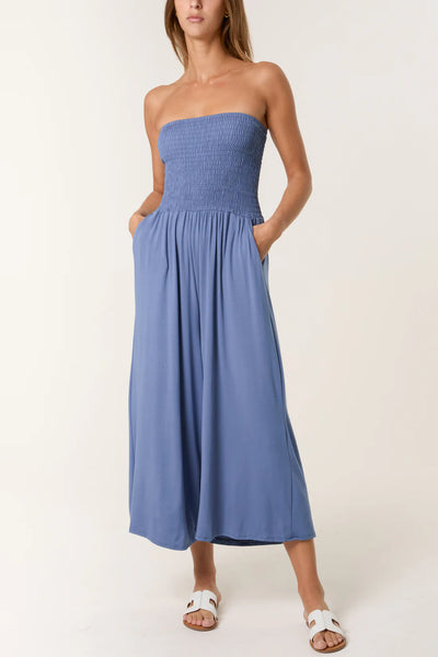 Bethany Bandeau Shirred Jumpsuit - More Colours Available