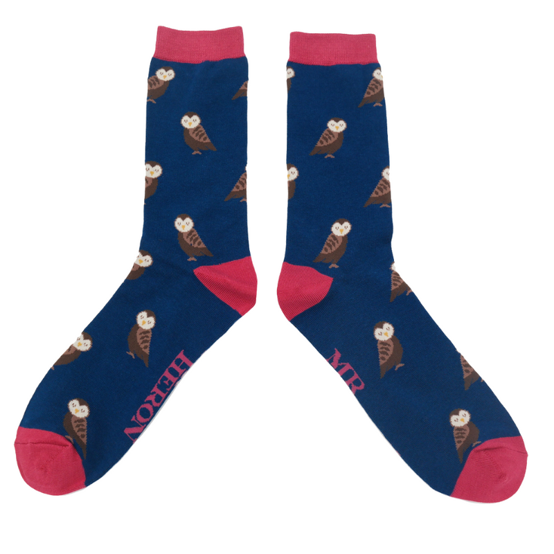 Cute Owls Navy Bamboo Socks