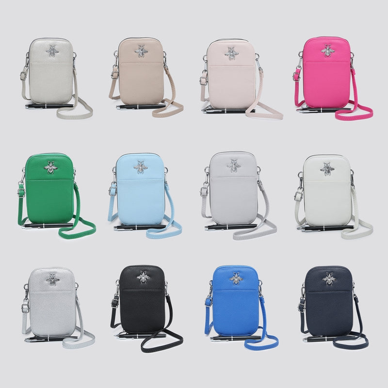 Light Blue Bee Crossbody Bag