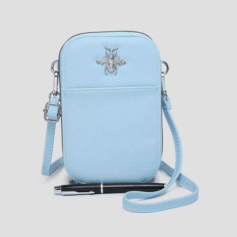 Light Blue Bee Crossbody Bag