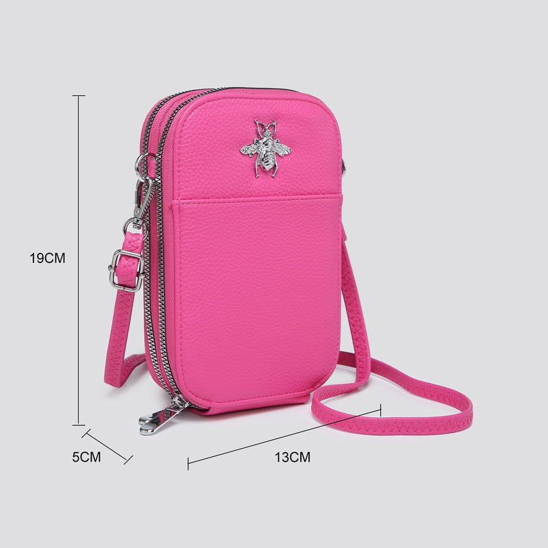 Light Blue Bee Crossbody Bag