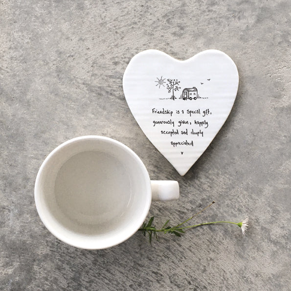 Friendship Is A Gift Heart Coaster