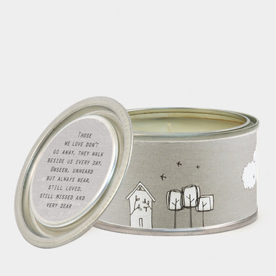 Those We Love Don't Go Away Tin Candle