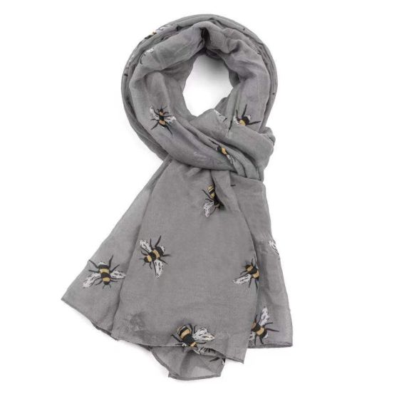 Grey Busy Bees Scarf