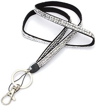 Black & Silver Glitter Lanyard