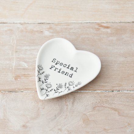 Special Friend Floral Trinket Dish