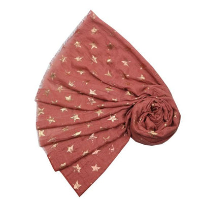 Maroon Antique Stars Scarf