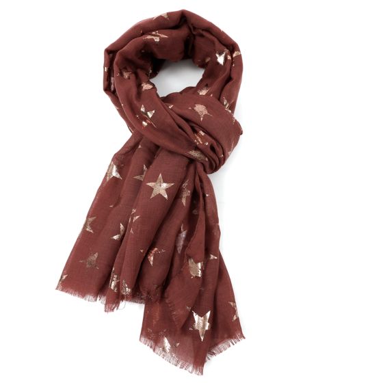 Maroon Antique Stars Scarf