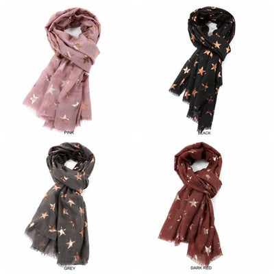 Maroon Antique Stars Scarf