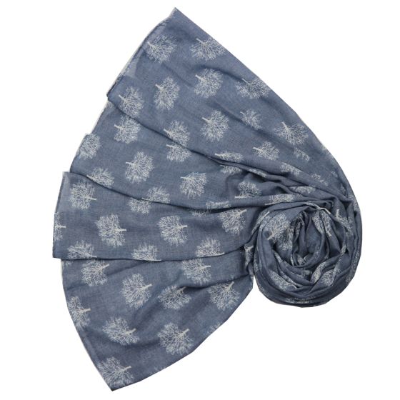 Navy Oak Trees Scarf