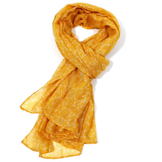 Yellow Cut Out Stars Scarf