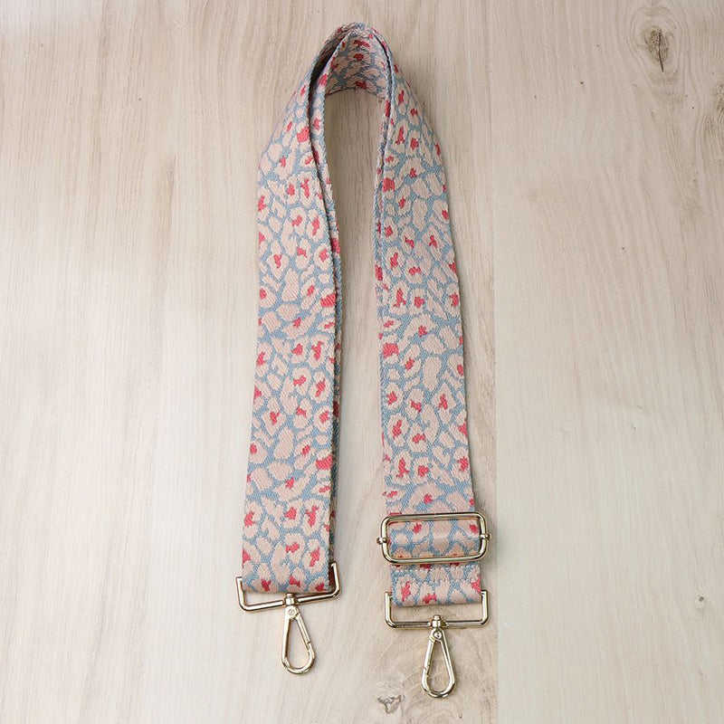 Pink & Blue Pastel Leopard Print Bag Strap