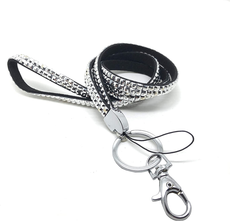 Black & Silver Glitter Lanyard